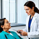 **

"A professional female doctor in a fully clothed, modest white coat, examining a patient in a bright and clean clinic, appropriate attire, safe for work, perfect anatomy, natural proportions, professional photography, high quality, family-friendly."

**