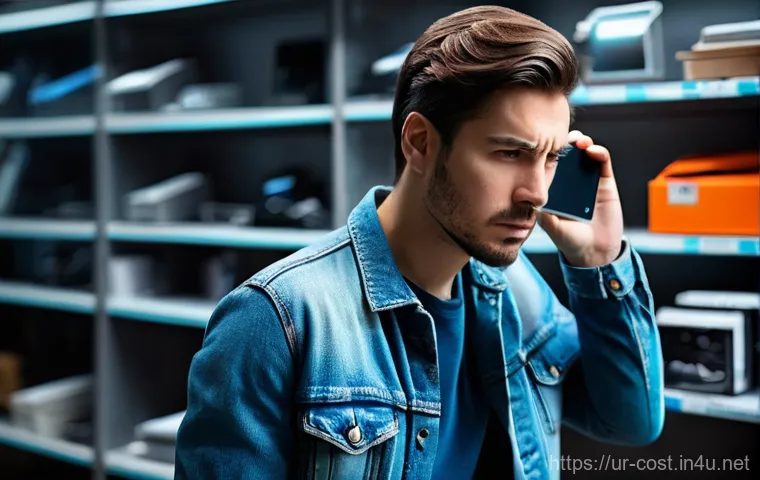 핸드폰 액정 수리비 - **Prompt 1: The Dilemma of a Cracked Screen**
A close-up, cinematic shot of a person, mid-20s to...