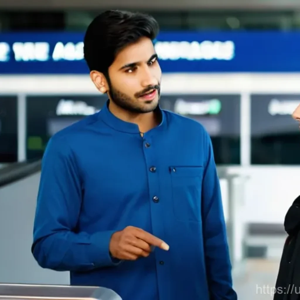 렌트카 대여 비용 - **Prompt:** A young Pakistani couple in their late 20s, dressed in smart casual attire, stands at a ...