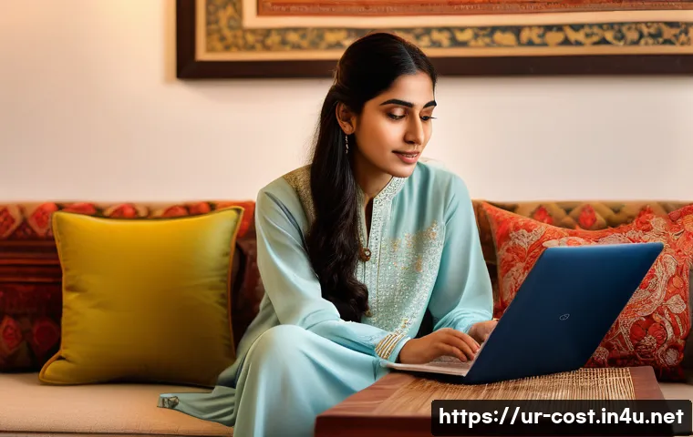 호텔 숙박비 - **Prompt:** A focused young Pakistani woman, in her late 20s, wearing a modest yet stylish long tuni...