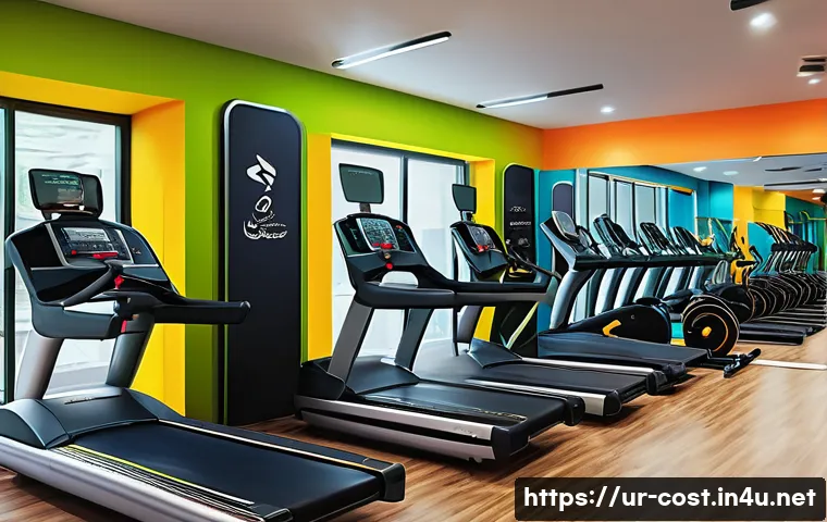 헬스 트레이너 비용 - A vibrant fitness gym scene set in a modern Lahore gym, showing a diverse group of adults engaged in...