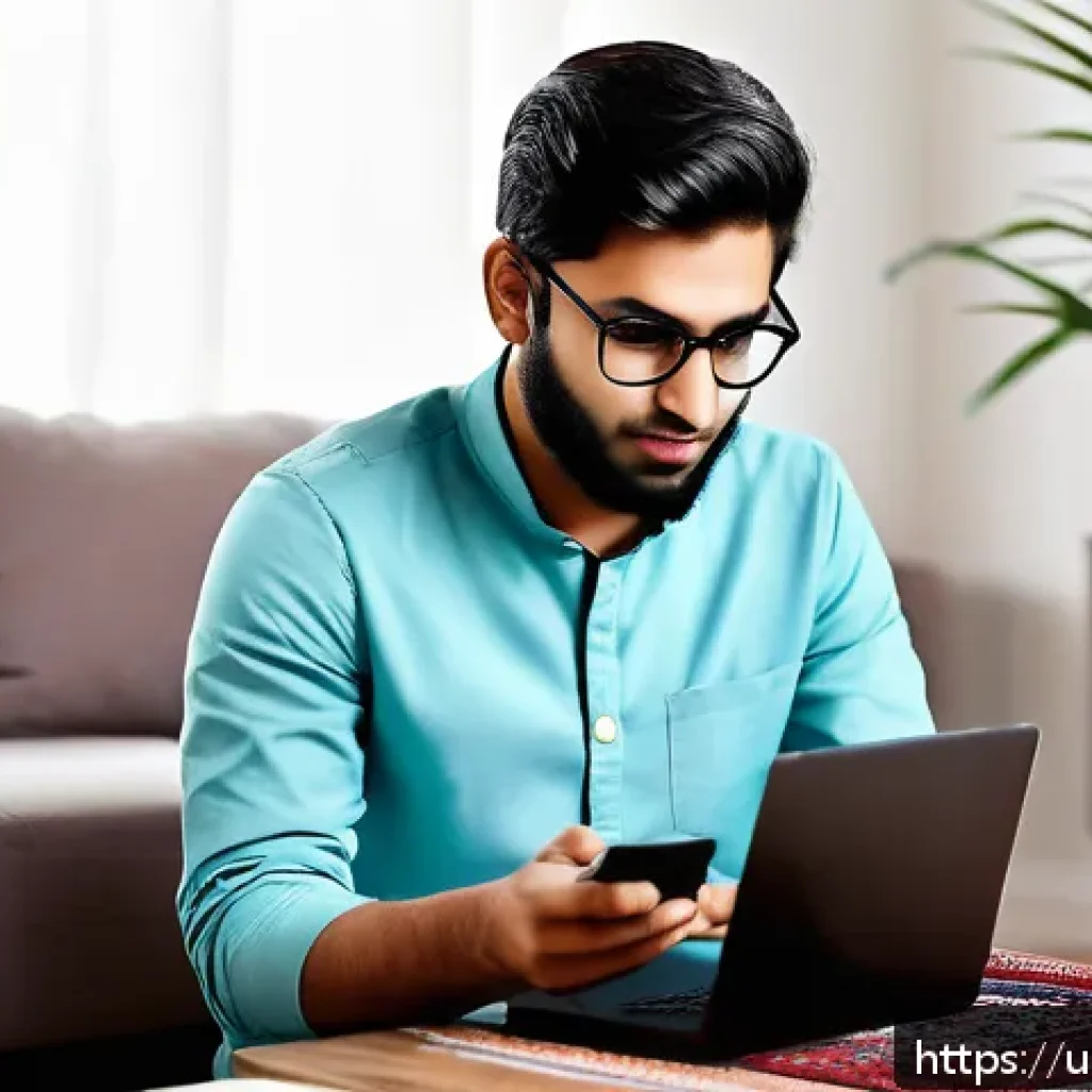 스마트폰 교체비용 - A detailed scene of a modern Pakistani living room during the festive shopping season in late Novemb...